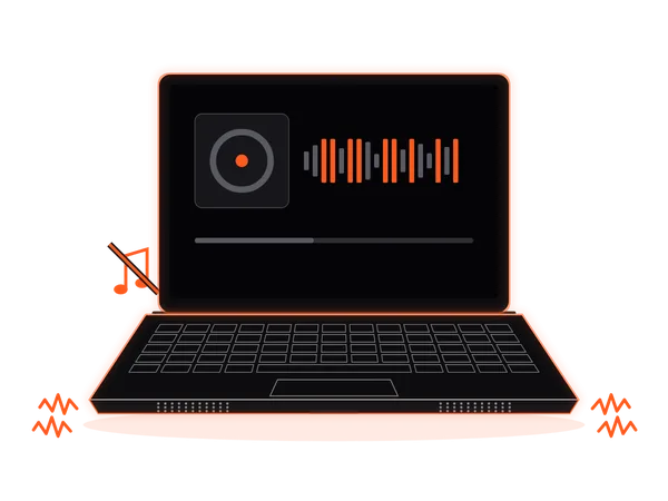 Laptop speakers crackling with the sound muted