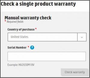 hp serial number check