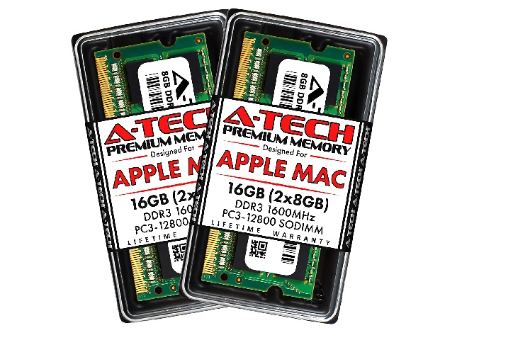Atech 16GB Memory Kit 2X8GB MacBook Pro PC3 1600MHz Ram