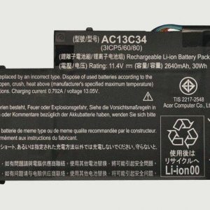 Acer AC13C34, 31CP5 60 80, 3UF426080 1 T1000 Battery For Aspire ES1 111 C827, V5 122P, ES1 in Secunderabad Hyderabad Telangana