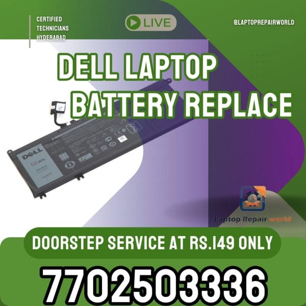 DEL RR04XL 15.4v 60.76WH Battery Replacement, Doorstep Service at Home