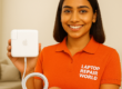 A new MacBook charger next to a broken and frayed power cord, illustrating the need for a replacement